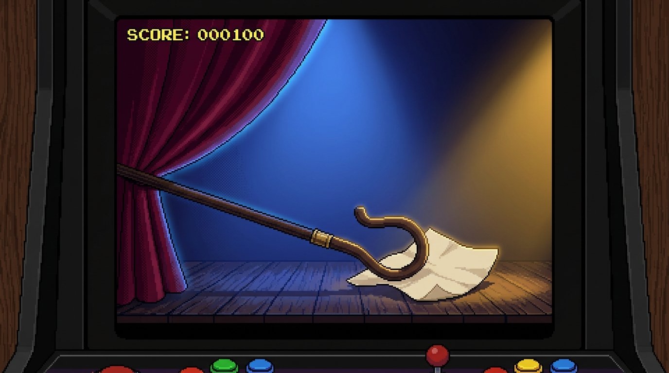 A shepherd's crook reaching in from stage left